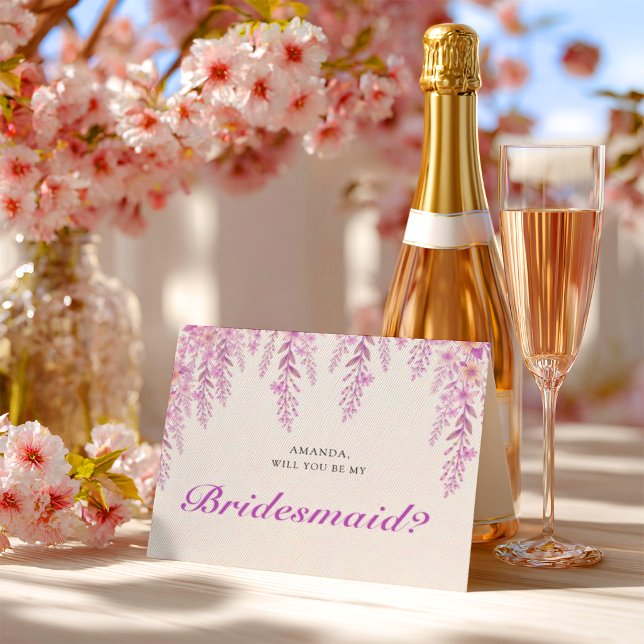 Elegant Mjuk Rosa Lavendel Brudtärna  Vykort (Skapare uppladdad)