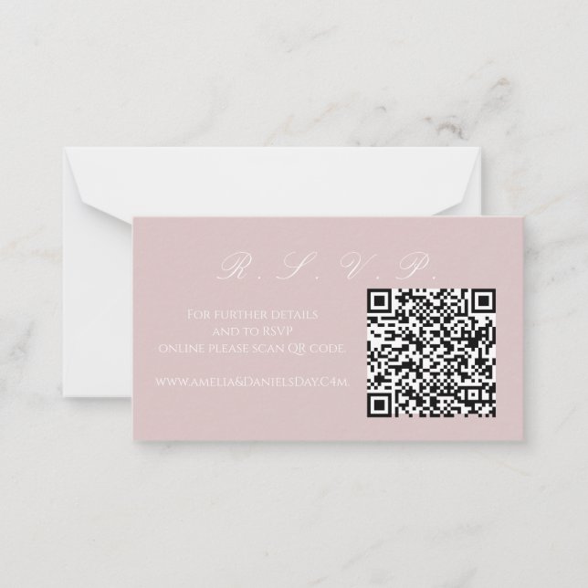 Elegant Mjuk Rosa Online OSA Note Card Anteckningskort (Framsida)