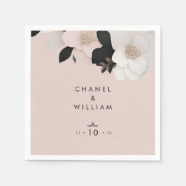 Elegant mjuk rosa ros bröllop pappersservett