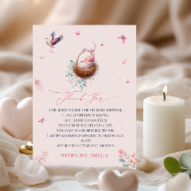 Elegant mjuk rosa stork tackkort