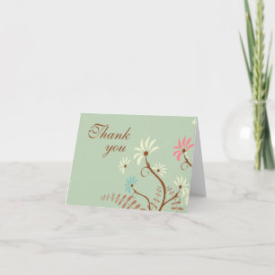 Elegant mjuk teal + krämfärgad blommande bröllop t tack kort