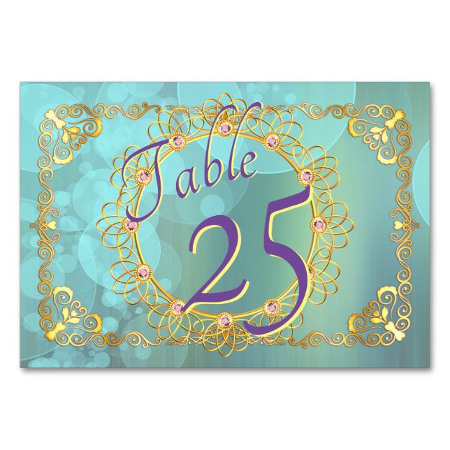 Elegant Mjuka blåsor Bordsnummer (Framsidan)