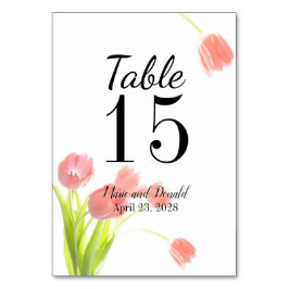 Elegant Mjuka Rosa Tulips Bordsnummer