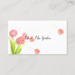 Elegant Mjuka Rosa Tulips Placeringskort