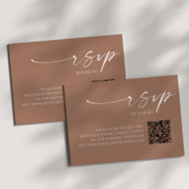 Elegant Mocha Mousse QR-kodkort Bröllop OSA Kort