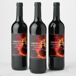 Elegant Mockup Guitar on Fire Anpassningsbar Vin L Vinflaska Etikett