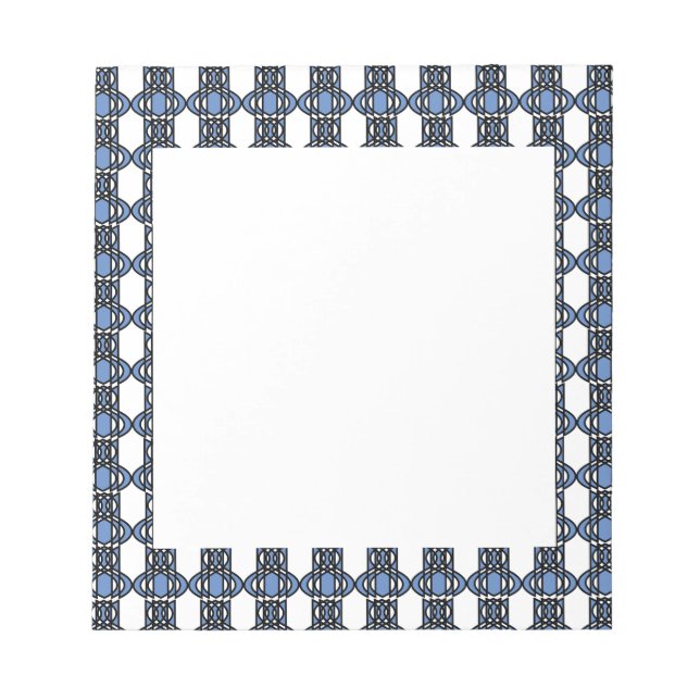 Elegant Mod Blue Abstrakt Scarab Mönster Anteckningsblock (Framsida)