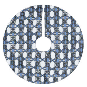 Elegant Mod Blue Abstrakt Scarab Mönster Julgransmatta Borstad Polyester