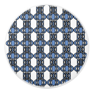 Elegant Mod Blue Abstrakt Scarab Mönster Knopp