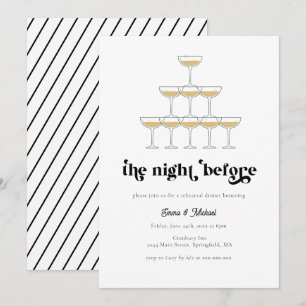 Elegant Mod Champagne Rehearsal Dinner Inbjudningar