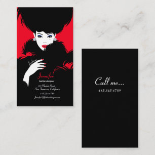 Elegant Mode Designer Black & Red Visitkort