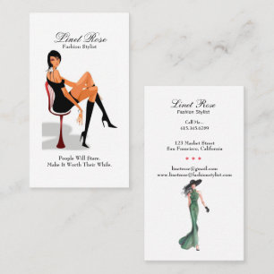Elegant Mode Stylist Girl Visitkort