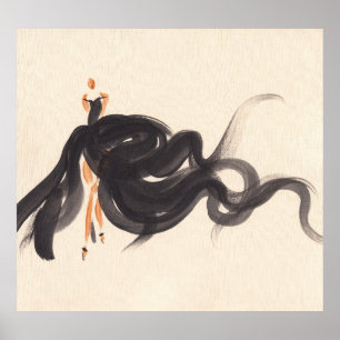 Elegant Mode: Vattenfärgen Dam Poster