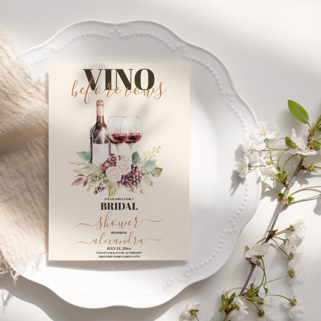 Elegant Moden Vino Möhippan Före rader Inbjudningar (Skapare uppladdad)