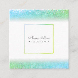 Elegant moderiktig Luxe grönt kvadrerar Fyrkantigt Visitkort