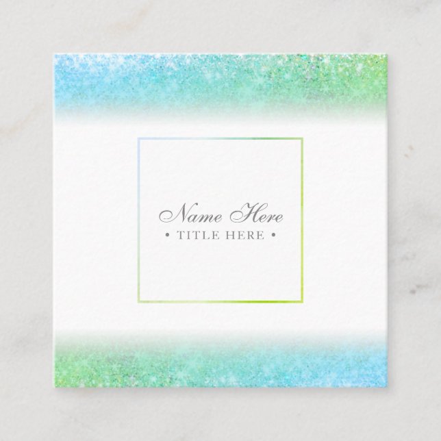Elegant moderiktig Luxe grönt kvadrerar Fyrkantigt Visitkort (Framsida)