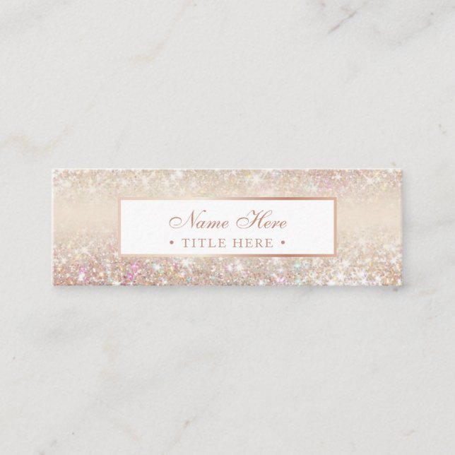 Elegant moderiktig pastellfärgad guld- mini- mini visitkort (Framsida)