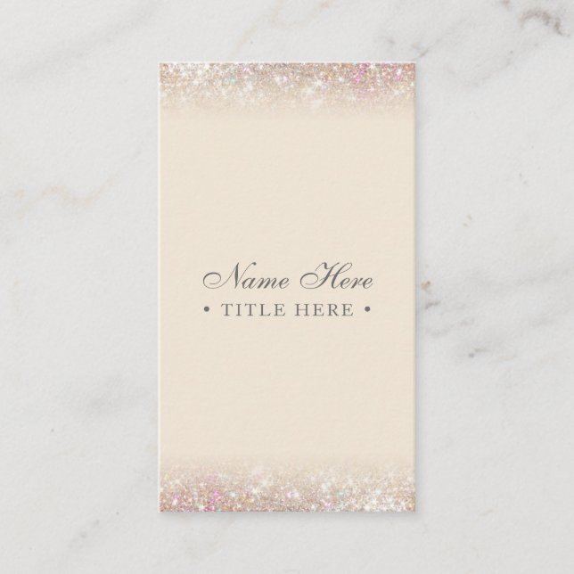 Elegant moderiktig pastellfärgad guld- vertikal visitkort (Framsida)