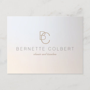 Elegant Modern 2 Initial Monogram Professionell 2 Vykort