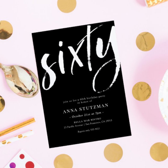 Elegant Modern 60:e Födelsedagsfest inbjudan (Skapare uppladdad)