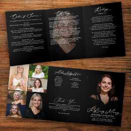 Elegant Modern 8-Bilds Begravning/Minnesstund