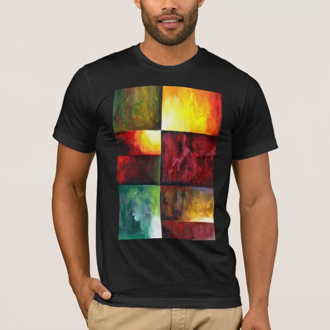 Elegant Modern Abstrakt Art-målningsmall T Shirt (Framsida)
