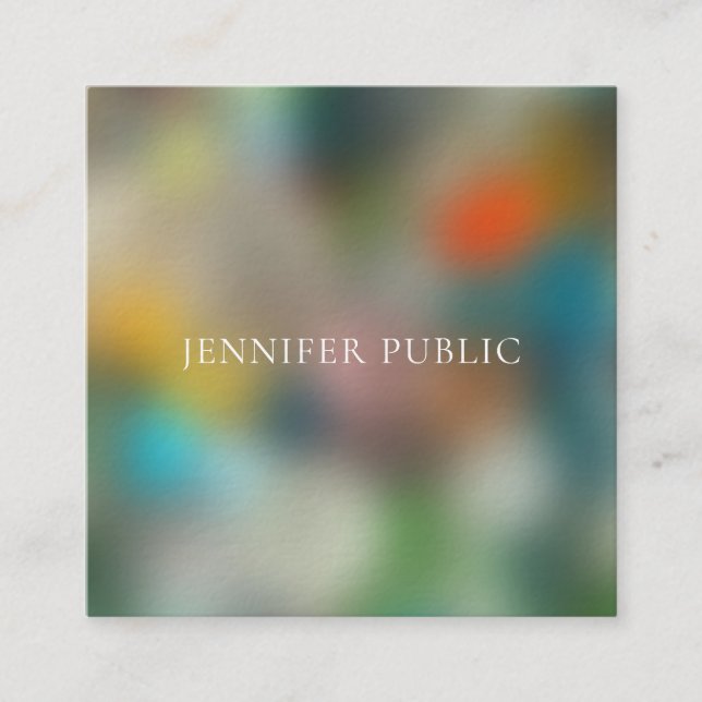 Elegant Modern Abstrakt Art Professionell-mall Fyrkantigt Visitkort (Framsida)