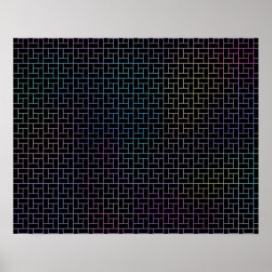 Elegant Modern Abstrakt Colorful Basket Mönster Poster