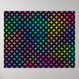 Elegant Modern Abstrakt Färga diamanter Mönster Poster