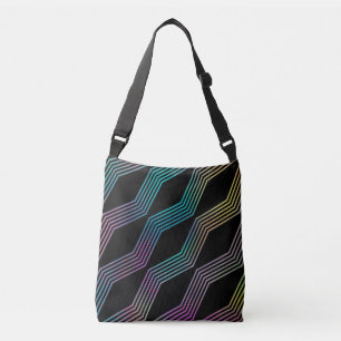 Elegant Modern Abstrakt Färgfull geometrisk Vinkar Axelväska