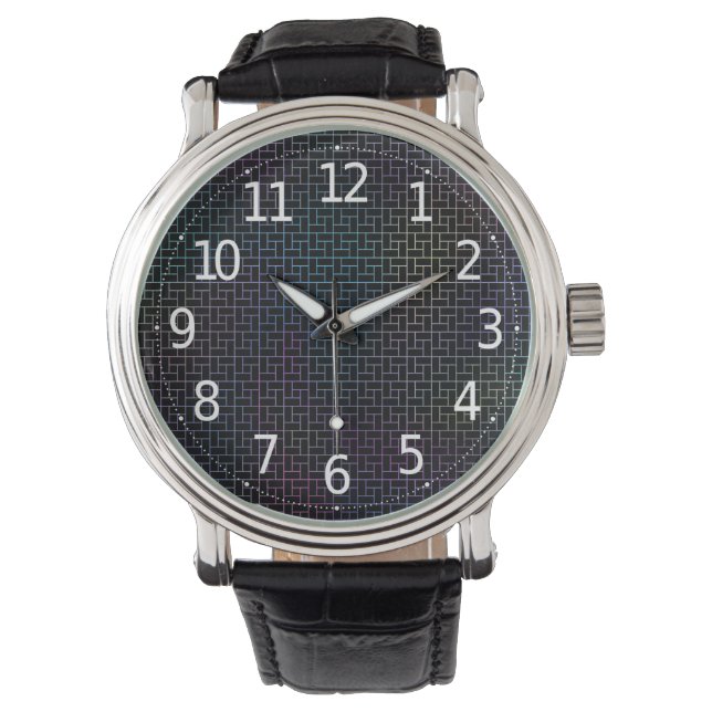 Elegant Modern Abstrakt Färgrik Korg Mönster | Armbandsur (Framsida)