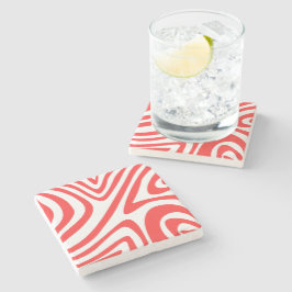 Elegant modern abstrakt för vallmoröd vavevy stenunderlägg