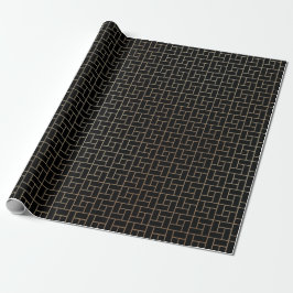 Elegant Modern Abstrakt Guld Basket Weave Mönster Presentpapper