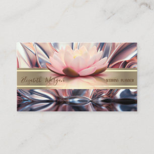 Elegant Modern Abstrakt, Guld Rand, Lotus Visitkort
