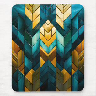 Elegant Modern Abstrakt Guld Teal Geometrisk Musmatta