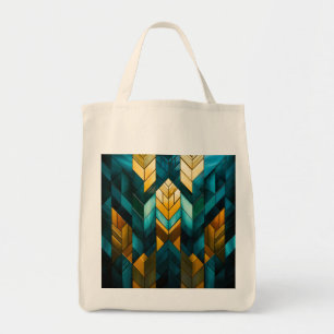 Elegant Modern Abstrakt Guld Teal Geometrisk Tygkasse
