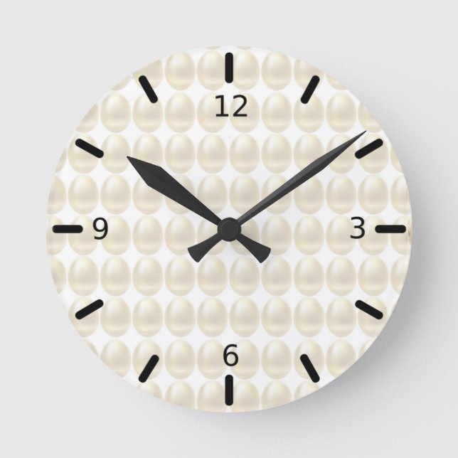 Elegant modern abstrakt guldägg Wall Clock Rund Klocka (Framsida)