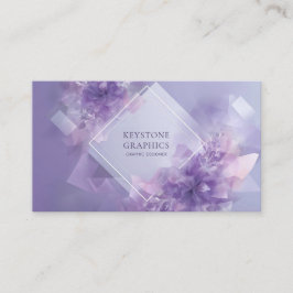 Elegant Modern Abstrakt Lavendel Kristallin Flora Visitkort