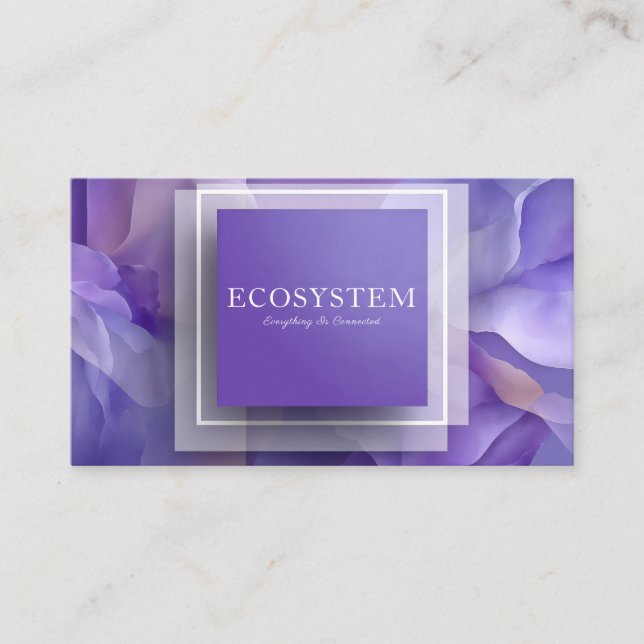 Elegant Modern Abstrakt Lila Geometrisk Fyrkant Visitkort (Framsida)