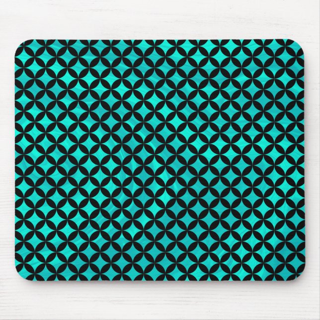 Elegant Modern Abstrakt Teal Diamonds Mönster | Musmatta (Framsidan)