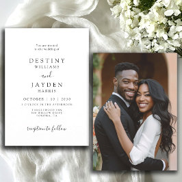 Elegant Modern African American Photo Bröllop Inbjudningar