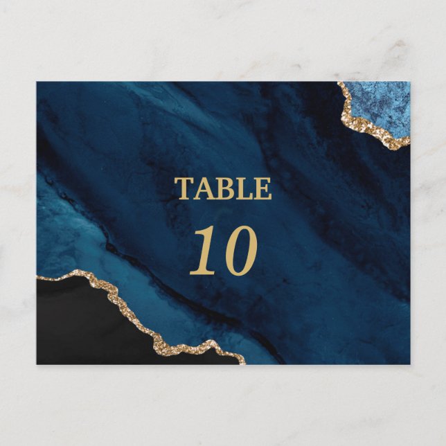 Elegant modern agat Bord Nummer Postkort Vykort (Framsida)