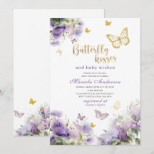 Elegant Modern Akvarell Fjäril kyssar Baby S