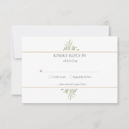 Elegant modern akvarellgrönska bladverk OSA kort