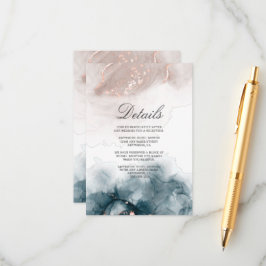 Elegant Modern Alkohol Bläck Guld  Blue Minimal Tilläggskort