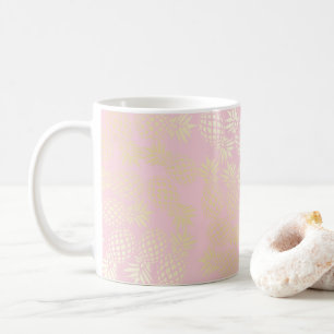 Elegant, modern ananas guld och rosa mönster kaffemugg