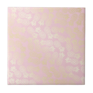 Elegant, modern ananas guld och rosa mönster kakelplatta
