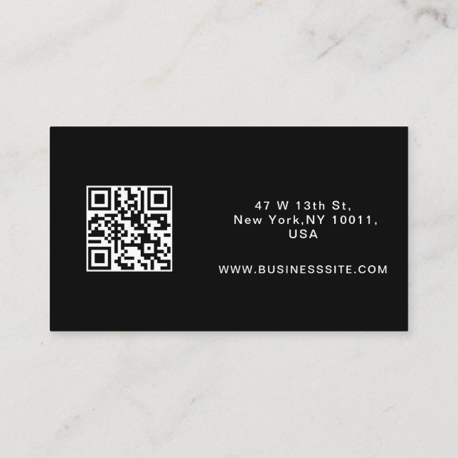 Elegant Modern Anpassad Logotyp Minimalistisk Enke Visitkort (Baksida)
