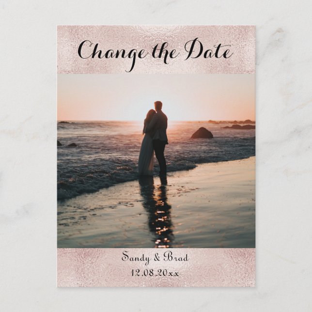 Elegant Modern Anpassningsbar - ändringsdatum för  Vykort (Framsida)