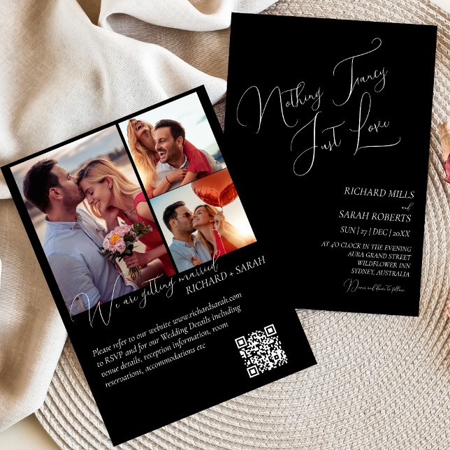 Elegant Modern Anpassningsbar Enkel foto Bröllop Inbjudningar (Skapare uppladdad)